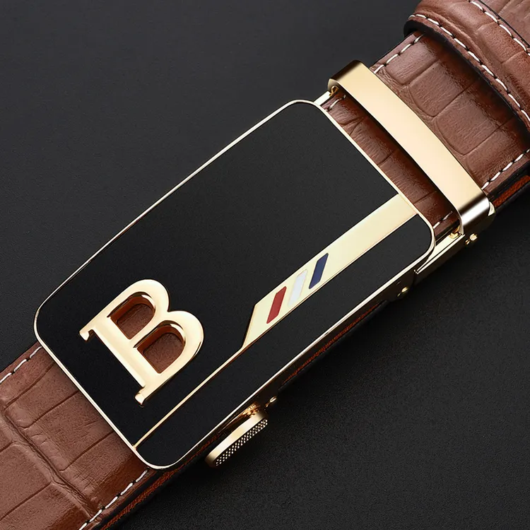  评分5.0的男士真皮裤腰带时尚自动扣皮带休闲商务男款真牛皮皮带