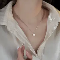 钛钢项链 巴黎设计珠珠颈链轻奢项链女锁骨链F3022