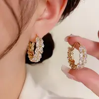 铜合金耳饰 洋气高档麦穗耳环耳饰网红轻奢小众百搭耳饰F1268