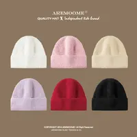 帽子女秋冬大头围宽松版型柔软针织帽纯色显脸小保暖套头毛线帽男