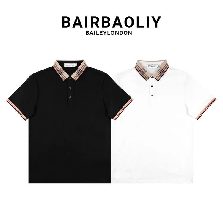BAIRBAOLIY夏季时尚男士撞色休闲百搭透气短袖polo衫商务经典修身