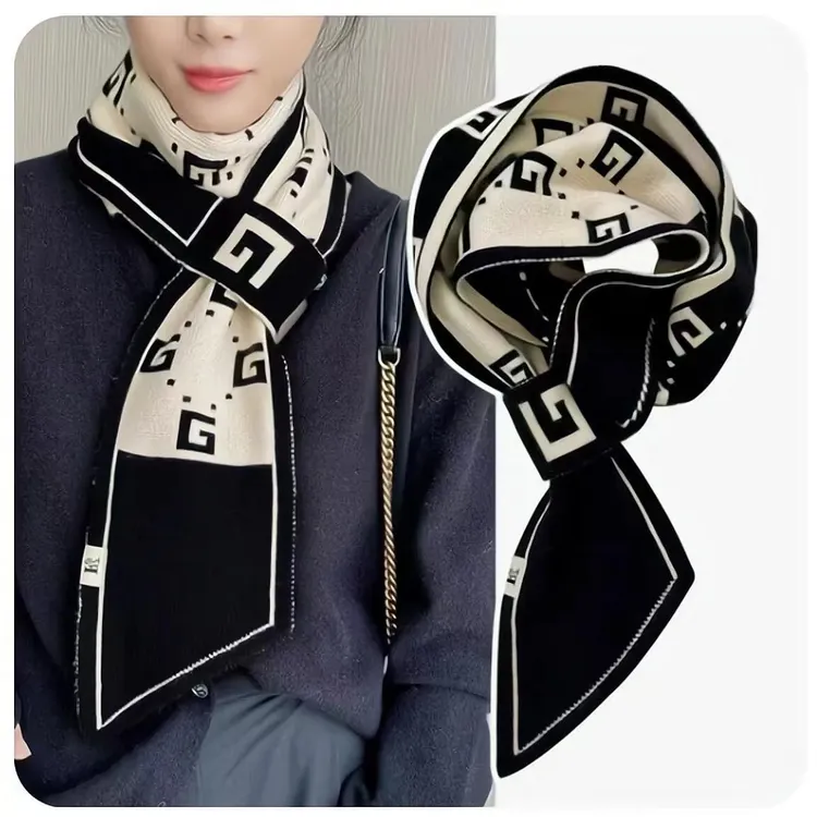 围巾冬季2023新款保暖时尚百搭经典黑白披肩气质网红围脖秋冬季