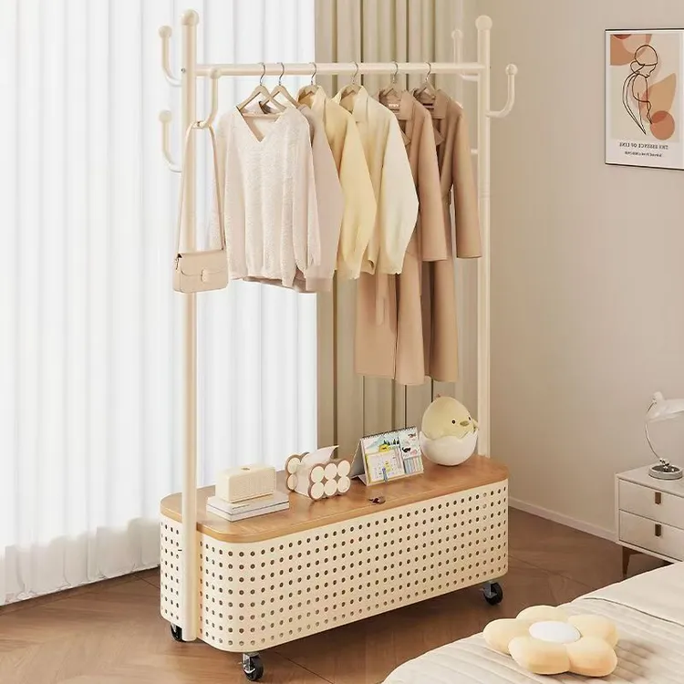 晾衣架轻奢落地家用简易可移动美容院衣服架卧室挂衣架立式衣架子