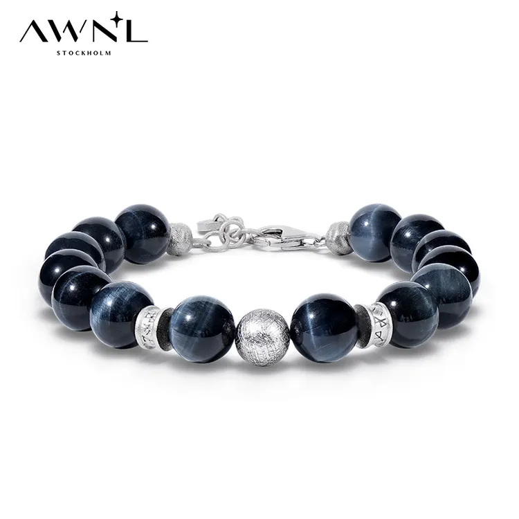 AWNL【遛狗局同款】霖奈北欧双如恩M陨鹰眼石手链时尚高级质感礼物