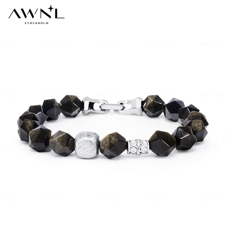 AWNL霖奈金辉祥龙M陨金曜石手链男轻奢时尚送男友高级质感礼物