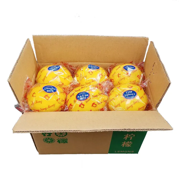 2025年新果四川安岳柠檬彩袋带箱9-10斤薄多汁柠檬大中小整箱包邮