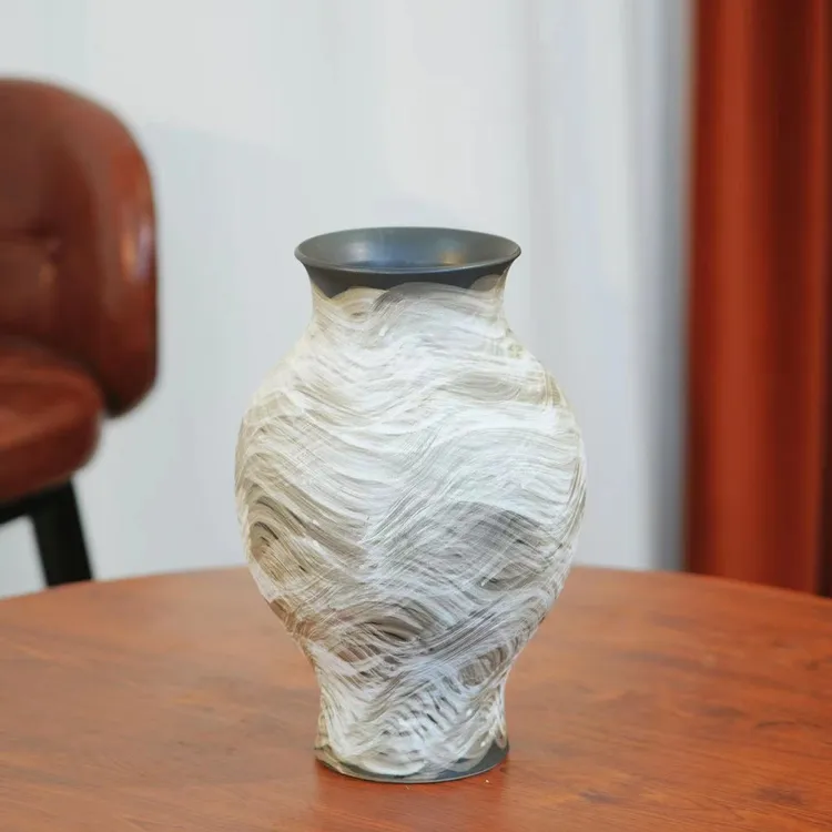 景德镇手工手绘窑变釉陶瓷花瓶A（搭配干花鲜花插花永生花）通用