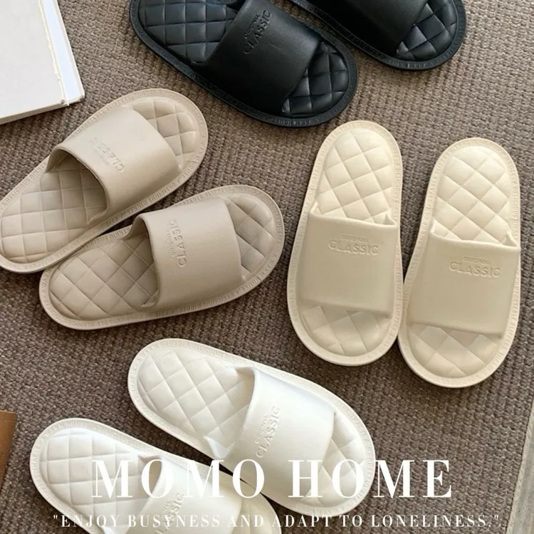 MOMO·巨好穿！浴室防滑EVA拖鞋韩版简约舒适菱格居家拖鞋男女同款