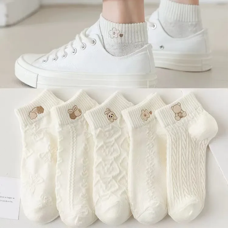 白色袜子女短袜2025夏季薄款ins潮船袜可爱日系学生短筒学生短袜