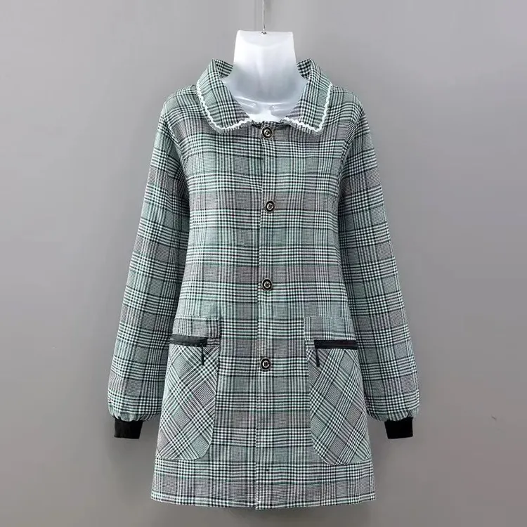 棉布长袖围裙厨房家用防污耐磨时尚罩衣工作服