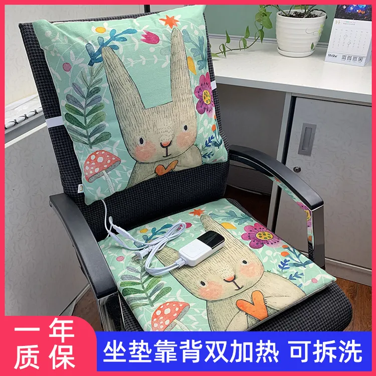 艾绒电加热坐垫椅垫靠背暖身电暖垫发热座垫靠垫靠枕冬季取暖神器