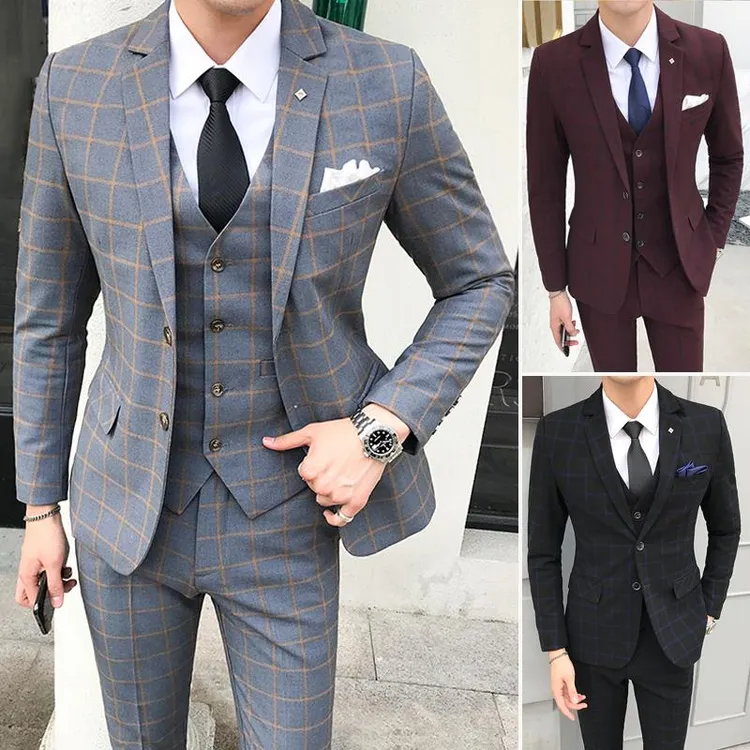 韩版西服男套装春季2024新款新郎英伦潮流正装修身风休闲结婚西装