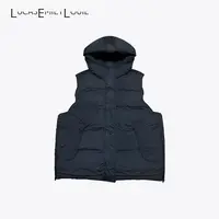 LUCASEMILYLOUIE 秋冬泡芙双面侧拉链90鹅连帽羽绒马甲2311003