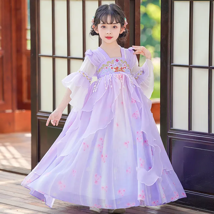 女童汉服夏季古风超仙中国风中小女孩连衣裙儿童唐装古装公主裙子