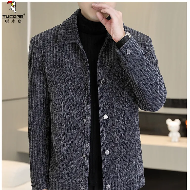 TUCANO/啄木鳥冬季新款高档呢外套加绒加厚保暖休闲短款翻领夹克
