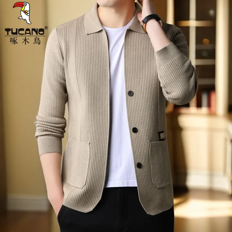 TUCANO/啄木鳥2024秋季新款男士轻奢休闲针织衫时尚百搭高档开衫
