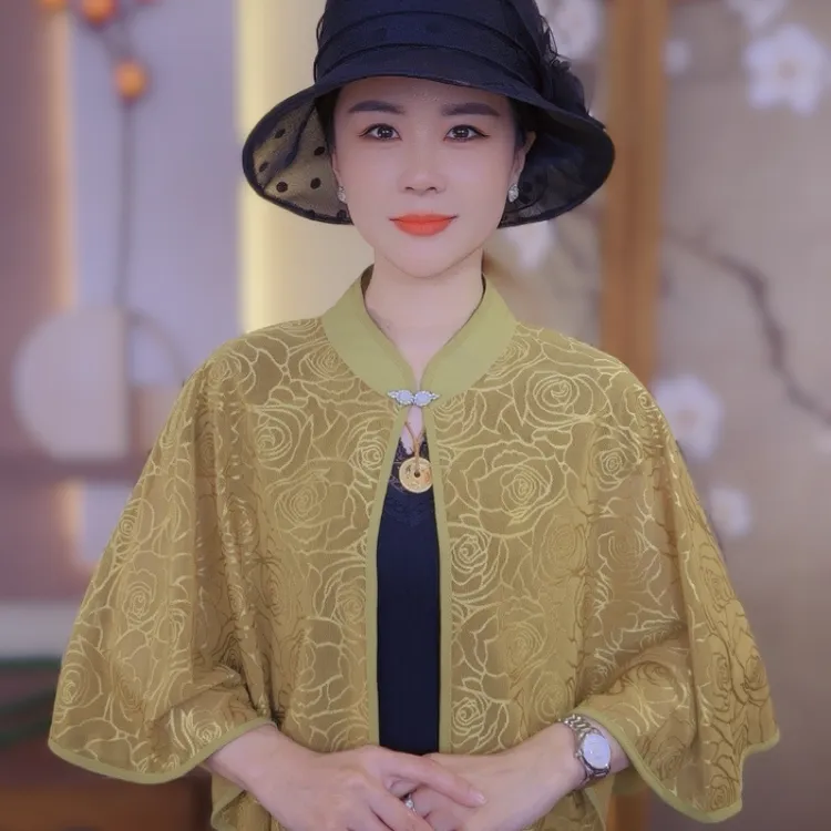 【蕾丝防晒小披肩】夏季配裙子妈妈斗篷披风网红外搭开衫百搭外套