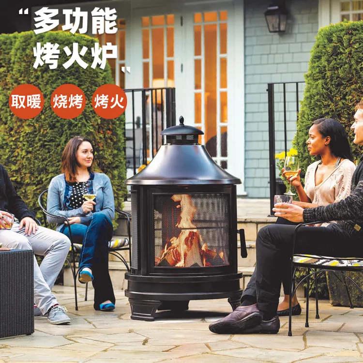户外工匠烤火炉取暖器庭院柴火取暖炉围炉篝火炉烧烤炉花园柴火炉