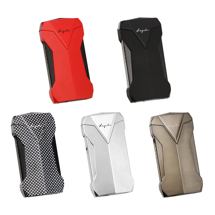 包邮 Lafuli雪茄打火机 便携金属双火直冲带打孔器点雪茄