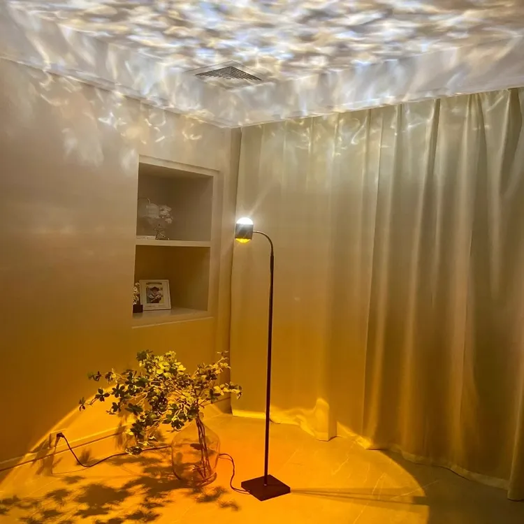 水波纹氛围灯落地灯客厅卧室调情趣直播背景动态投影电竞房间落日