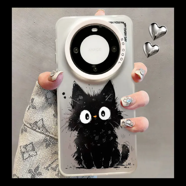 ins风可爱炸毛猫咪适用于华为mate60pro全包新款创意高级感网红