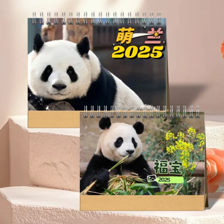 大熊猫福宝/萌兰/飞云/渝可渝爱/小奇迹2025年台历熊猫周边