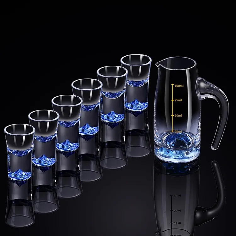 轻奢家用蓝山酒杯分酒器套装高档创意白酒杯子弹杯酒具套装中式  