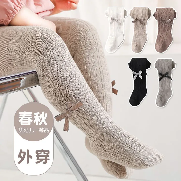 婴儿连裤袜洋气春秋款外穿女童薄款打底裤大pp宝宝高弹可开档连体