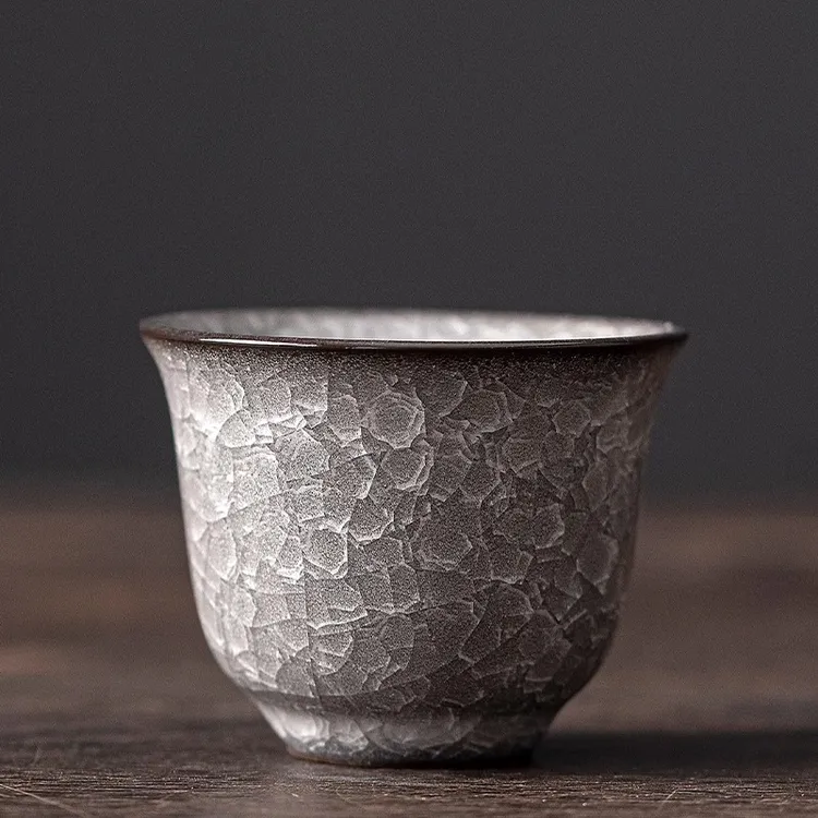 龙泉青瓷主人杯单杯哥窑黑冰裂纹茶杯茶盏男士功夫茶具个人品茗杯