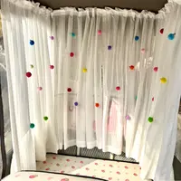 窗帘多彩毛球窗帘装饰品胸针别针装饰三轮四轮车氛围帘子装饰