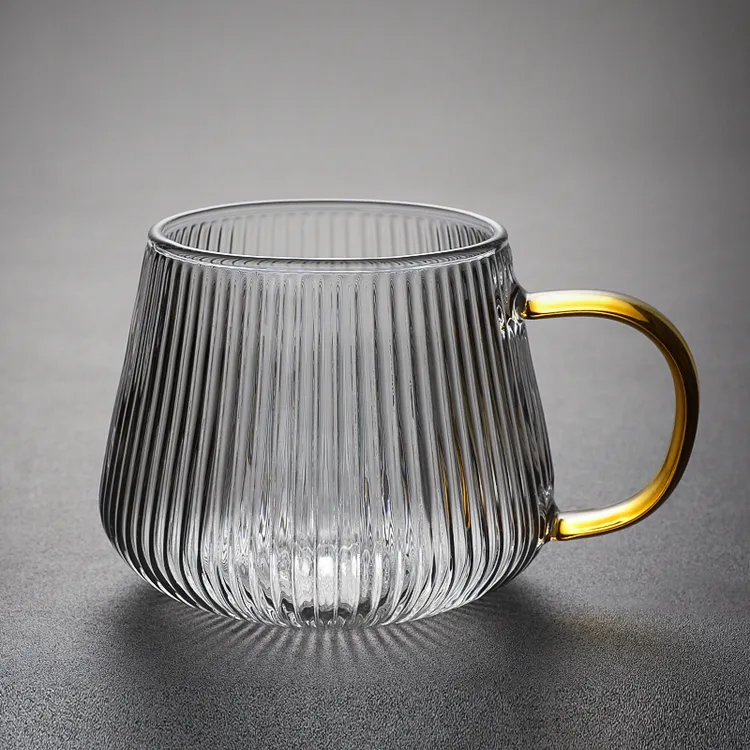 办公室耐高温透明玻璃花茶杯泡茶包的杯子马克杯女专用大容量带把