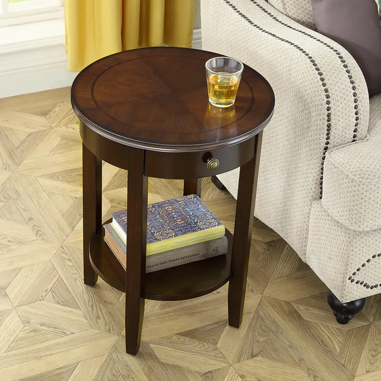 美式小圆几简约角几客厅边几沙发边柜茶几迷你小圆桌床头家用
