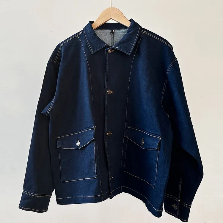 春款磨绒复古牛仔外套女休闲复古宽松翻领外套短款春季韩版长袖
