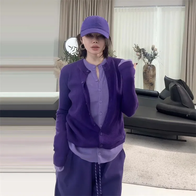 法式通勤流行高级感针织衫女2026年春季新款显瘦百搭假两件上衣潮