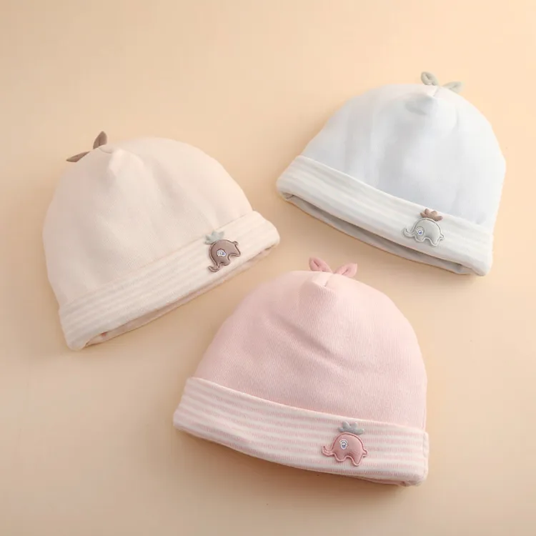 婴儿帽子初生秋冬季可爱超萌无骨棉胎帽新生婴幼儿0-6个月宝宝帽