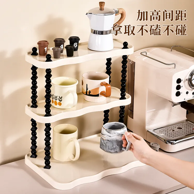 杯子收纳置物架多层茶杯水杯架子杯架高级感轻奢家用咖啡杯收纳架