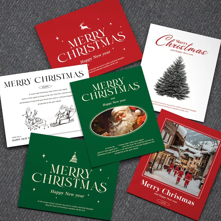 圣诞节贺卡创意花店花束装饰礼盒平安夜手写留言卡片礼盒礼品卡片