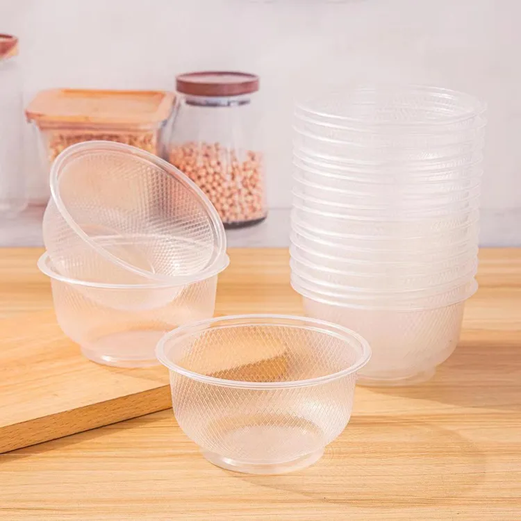 【同款低价】食品级一次性碗家用加厚聚餐一次性透明塑料饭碗