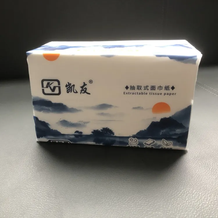 凯友抽取式纸巾4层加厚加大原生木浆擦巾纸100抽擦纸巾8包一提