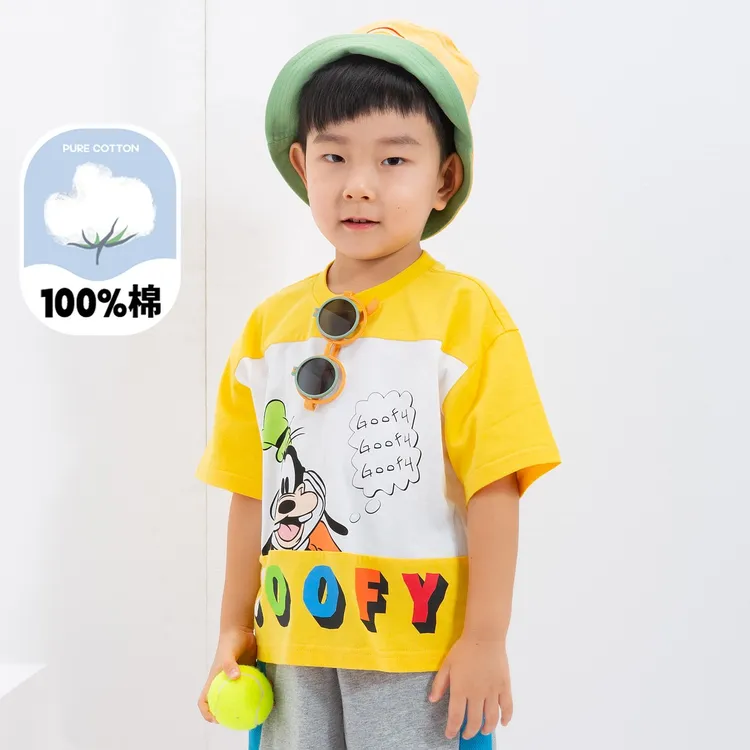 迪士尼童装男童女童短袖t恤新款夏装儿童中小童印花短袖t恤