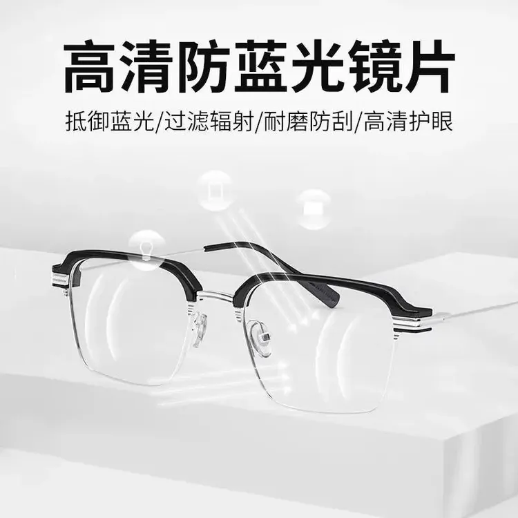 【工厂直销】半框防蓝光复古显年轻升级款时尚老花镜商品图