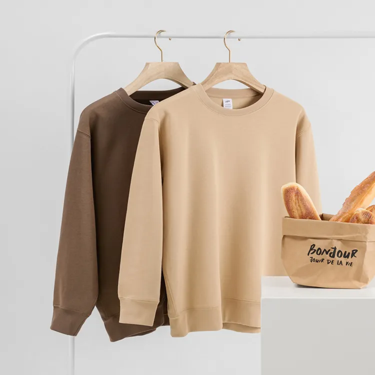 男士卫衣加绒加厚重磅银狐绒保暖爆款圆领上衣潮牌情侣款美式长袖