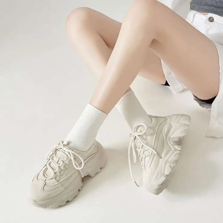 ZHR则则老爹鞋女2024新款百搭厚底增高显脚小白色休闲运动鞋女鞋
