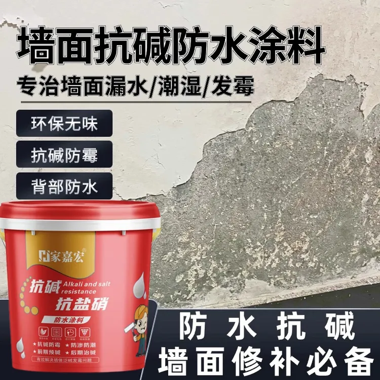 耐水泡抗碱防水涂料鱼池补漏室内墙面修复抗渗背水涂泛碱盐硝克星