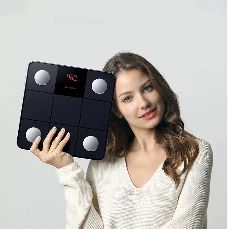 黑色香山体重秤体脂秤宿舍家用精准称测脂人体秤电子秤高精度