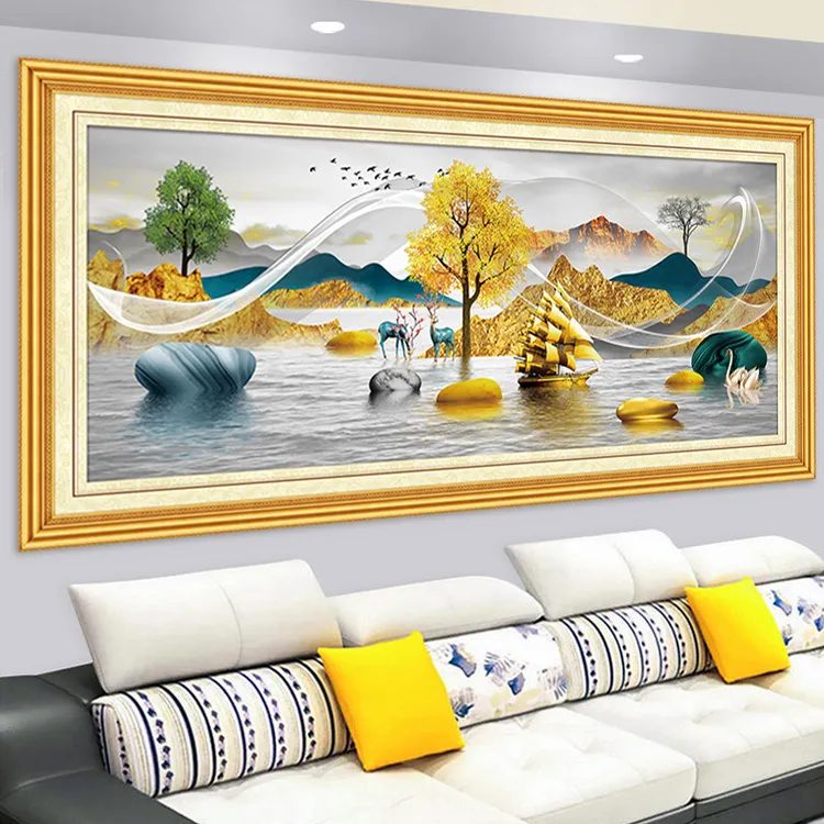 客厅家和万事兴贴画自粘仿真假框画沙发背景墙装饰画自粘壁画墙画