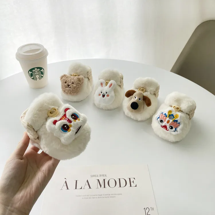 奶白色婴儿鞋子秋冬款男女童小月龄婴幼儿宝宝学步鞋加绒软底冬季