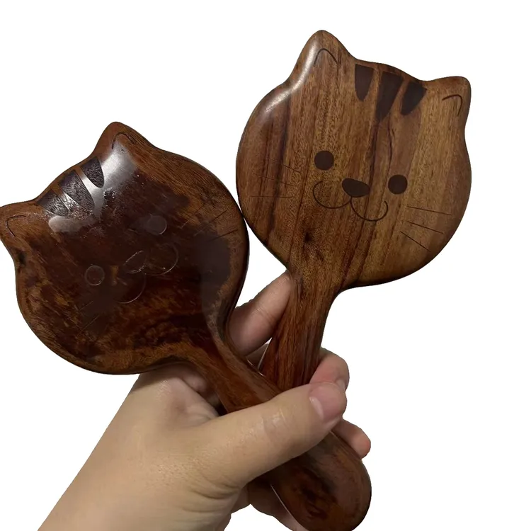 可爱家用羊角手持镜按摩钉钉梳（一物一拍）白水牛角梳