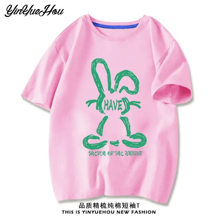 女童短袖T恤夏季2023新款纯棉上衣中大童潮流时尚半袖衫百搭圆领