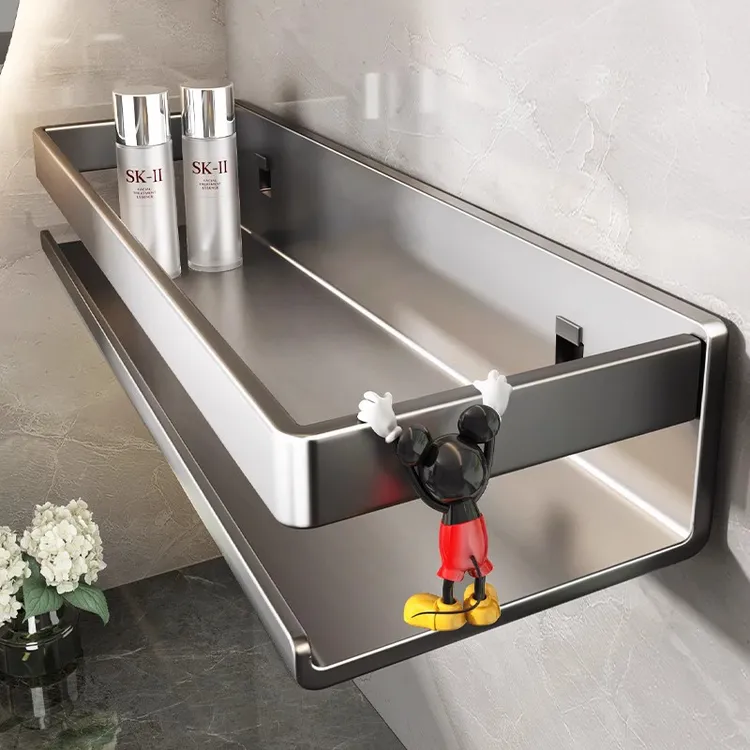 天地鱼卫生间置物架子壁挂式免打孔厕所洗手间挂墙上浴室洗澡收纳